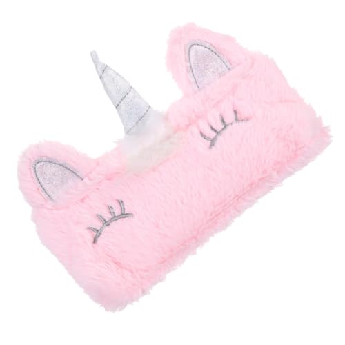 HONITANO Fluffy Plüschtasche Multifunktionale Federmappe für Mädchen Rosa Rainbow Pencil Case als Kosmetiktasche und Münzbeutel Weicher Stiftemäppchen mit Reißverschluss für Schule und von HONITANO