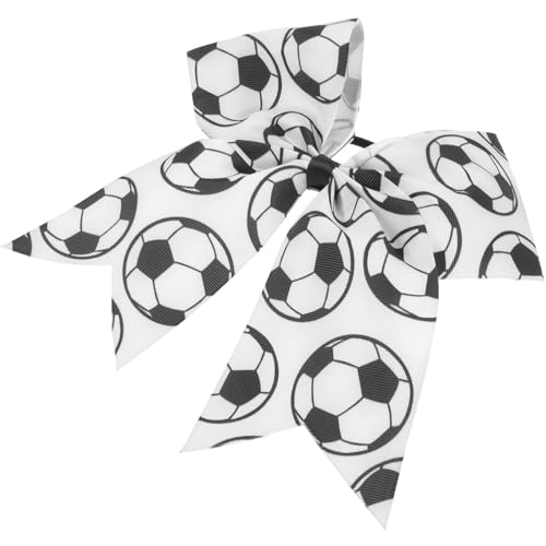 HONITANO Fußball Haargummi mit Schleife für Mädchen Elastischer Ponytail Halter Langlebiges Haargummi für Dickes Haar Niedliches Sport haar accessoire Geeignet für Schule Party Geschenk von HONITANO