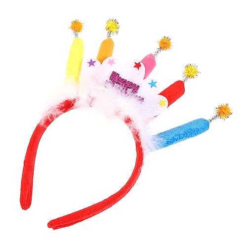 HONITANO Party-stirnband Aus Geburtstags-haarband Mit Kuchenkerzen-design Kopfschmuck Für Mädchen Attraktive Party-dekoration Haar-accessoire Für Feiern von HONITANO
