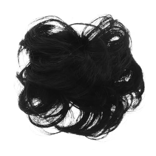 HONITANO Gewellte Dutt-haarteile Für Frauen Lockige Pferdeschwanz-extensions Aus Echthaar Unordentliche Chignon-haarverlängerungen Elastische Haargummis Für Hochsteckfrisur von HONITANO