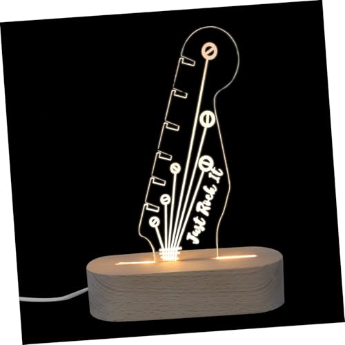 HONITANO Glühender Gitarren-Pick- Mit Nachtlicht Und Holzsockel Praktischer Aufbewahrungsrack Für Gitarren-Picks Für Musiker Und Kreative Spielatmosphäre von HONITANO