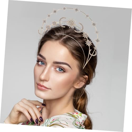 HONITANO Göttinnen Haarreif mit Stern und Mondmotiven Goldenes Teiliges mit Ohrringen Eleganter Brautschmuck Langlebiges Legierungsmaterial Vielseitiges Accessoire für Hochzeiten und HONITANO Göttinnen Haarreif mit Stern und Mondmotiven Goldenes Teiliges mit Ohrringen Eleganter Brautschmuck Langlebiges Legierungsmaterial Vielseitiges Accessoire für Hochzeiten und von HONITANO