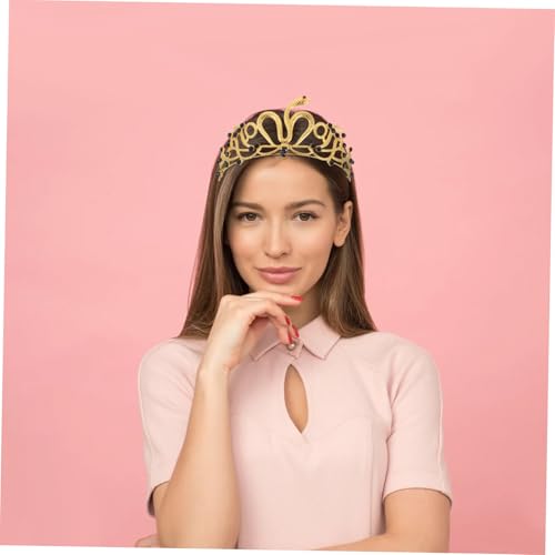 HONITANO Goldene Ägyptische Schlangenkronen Stirnband mit Funkelnden Strasssteinen Leichter Legierungskopfschmuck für Braut Hochzeit Party Halloween und Kostümaccessoire von HONITANO