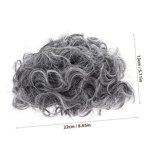 HONITANO Graue Synthetische Kurzhaarperücke Damen Lockig Bequeme Verkleidungsperücke für Party Bühnenauftritt Cosplay Halloween Thematische Kostümveranstaltungen von HONITANO