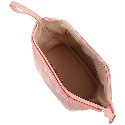 HONITANO Damen Kosmetiktasche Tragbare Make-up Tasche Mit Reißverschluss Für Reisen Und Fitness Vielseitig Einsetzbar Als Aufbewahrung Für Kosmetik Und Schreibwaren Rosé von HONITANO