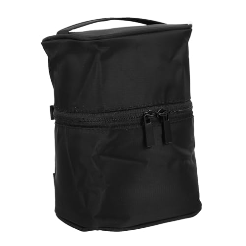 HONITANO Große Kosmetiktasche mit Reißverschluss wasserdichte Organizer für Make Up Schmuck und Toilettenartikel für Damen und Herren Pure Schwarze Farbe von HONITANO