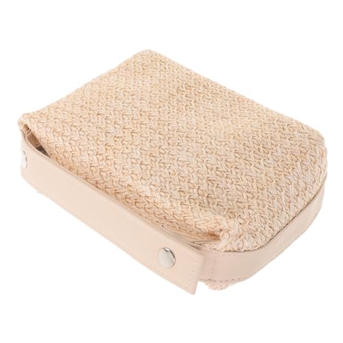 HONITANO Große Kulturtasche für Damen aus PP Strohmaterial Stilvolle Reisetasche für Kosmetik und Toilettenartikel für Reisen und Camping Leicht und Tragbar von HONITANO