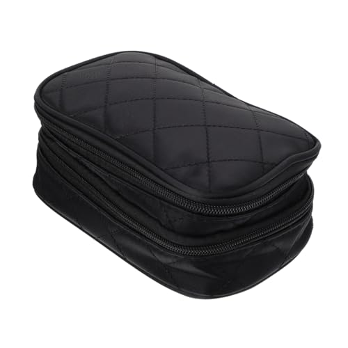 HONITANO Große wasserdichte Kosmetiktasche Damen Nylon Doppel Lagen Make Up Organizer Reiseetui mit Reißverschluss Langlebig Leicht für Kosmetik und Toilettenartikel von HONITANO