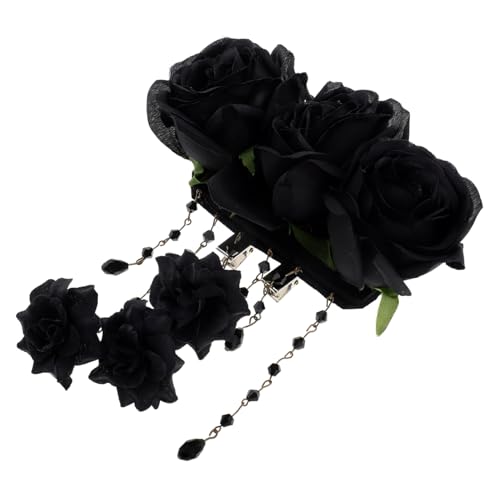 HONITANO Haarklammer Karnevalskopfschmuck Rosenkopfschmuck Haarspangen Gothic Gotische Haarspangen Gothic Haarschmuck Gothic-kopfschmuck Für Frauen Black Plastik von HONITANO