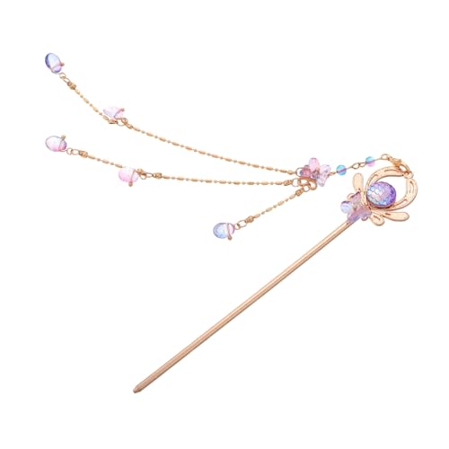 HONITANO Vintage Haarnadel Mit Blumenquaste Elegante Haarspange Für Traditionelle Chinesische Frisuren Für Hochzeiten Und Besondere Anlässelila von HONITANO