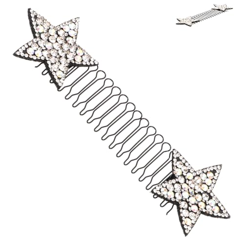 HONITANO Haarschmuck Star Clips Weißer Haar Insert Kamm mit Hoher Elastizität und Glatter Oberfläche Unsichtbare Fixierung für Frauen und Mädchen Leichter Haarkamm für Dünnes Lockiges und von HONITANO