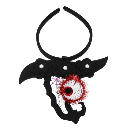 HONITANO Halloween Haarreif Hexenhut mit Augenförmiger Verzierung Weicher Filz Komfortabel und Sicher Sitzend Dekoratives Halloween Kopfschmuck für Party und Kostüm für Damen von HONITANO