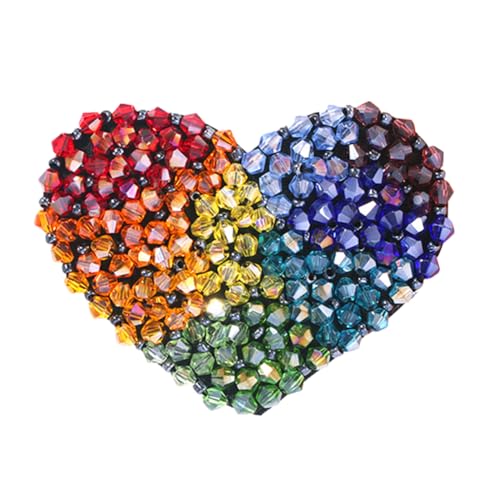 HONITANO Herz Haarspange Mit Bunter Perlen-design Legierung Druckknopf Rutschfeste Haarspange Für Mädchen Party Hochzeit Kopfschmuck von HONITANO