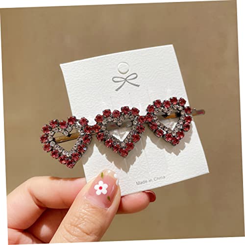 HONITANO Herz Haarspange mit Strasssteinen Legierter Haarklammer Rutschfest für Damen und Mädchen Eleganter All Match Haarclip für und Seitenpartien Leicht und Schonend von HONITANO