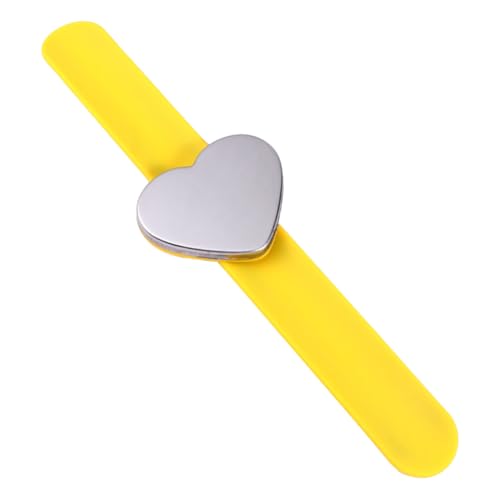 HONITANO Herzförmiges Silikon Magnet Armband Leichtes Handgelenksband für Friseure Praktische Handdekoration Verstellbares Gelbes Slap Wristband für Geburtstag und Valentinstag von HONITANO