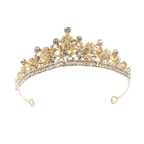 HONITANO Hochzeit Tiara Krone für Goldene Braut Krone mit Funkelnden Strasssteinen für Hochzeiten Geburtstagsfeiern und Besondere Anlässe von HONITANO