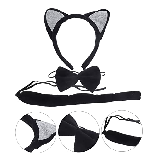 HONITANO Katzenohren Haarreif Leichtes Flauschiges Tierohren Stirnband mit Silbernem Glitzer Niedliches Cosplay Zubehör für Kostümpartys Bühnenauftritte und Fotografie Props von HONITANO