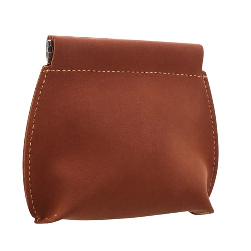 HONITANO Kompaktes Herren Portemonnaie aus Leder mit Automatischem Verschluss Leichtes Münzfach Tragbares Kleines Portmonee für Karten und Bargeld Stilvoller Organizer in Braun für von HONITANO