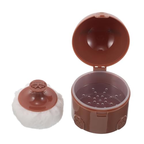 HONITANO Kompaktes Wiederbefüllbares Puderquaste Weichem Hautfreundlichem Puff und Robustem Kunststoffbehälter für Frauen und Junge Mädchen Tragbar für Reisen und Tägliche Anwendung von HONITANO