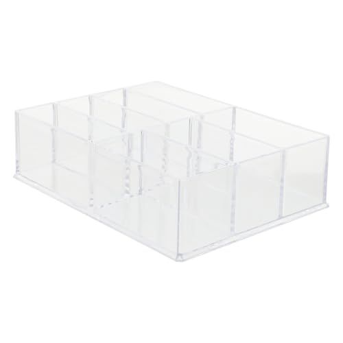 HONITANO Kosmetik Organizer Acrylbox Kunststoff Aufbewahrungsbox mit Fächern für Lippenstifte Eyeliner Make Up Aufbewahrung Kosmetikbox für Schminktisch und Hautpflege Produkte von HONITANO