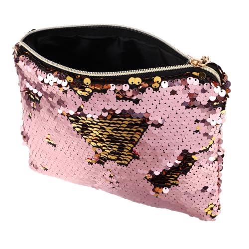 HONITANO Kosmetiktasche Damen Mit Reißverschluss Pailletten Geldbörse Als Handtasche Münztasche Aus Strapazierfähigem Material Für Alltag Und Partys von HONITANO