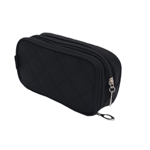 HONITANO Kosmetiktasche Damen Doppellagig mit Reißverschluss Große Kapazität Leichte Schminktasche für Reisen und Alltag Schwarzer Kulturbeutel Vielseitig als Make Up und Toilettenartikel HONITANO Kosmetiktasche Damen Doppellagig mit Reißverschluss Große Kapazität Leichte Schminktasche für Reisen und Alltag Schwarzer Kulturbeutel Vielseitig als Make Up und Toilettenartikel von HONITANO