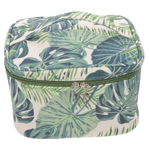 HONITANO Kosmetiktasche Damen Große Kapazität Kulturtasche Reise Schminktasche Canvas mit Reißverschluss Tragbarer Kulturbeutel für Toilettenartikel und Makeup Organizer mit Blattmuster HONITANO Kosmetiktasche Damen Große Kapazität Kulturtasche Reise Schminktasche Canvas mit Reißverschluss Tragbarer Kulturbeutel für Toilettenartikel und Makeup Organizer mit Blattmuster von HONITANO