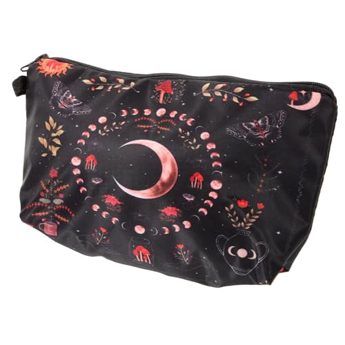 HONITANO Kosmetiktasche Damen mit Mondphasen Blumenmuster Tragbare Makeup Tasche mit Reißverschluss Praktische Kulturbeutel für Reisen Vielseitige Aufbewahrung für Kosmetik und HONITANO Kosmetiktasche Damen mit Mondphasen Blumenmuster Tragbare Makeup Tasche mit Reißverschluss Praktische Kulturbeutel für Reisen Vielseitige Aufbewahrung für Kosmetik und von HONITANO