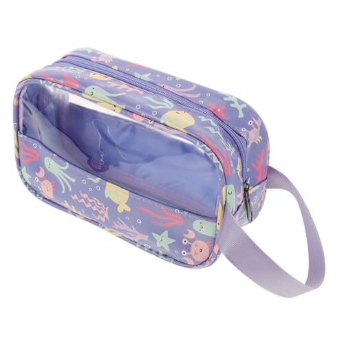 HONITANO Makeup Bag Organizer Halbsichtbare Kosmetiktasche Für Reisen Große Kapazität Tragbar Für Kosmetik Und Toilettenartikel Kleine Druck Unterwasserwelt von HONITANO