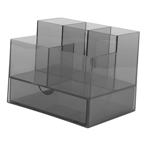 HONITANO Kreative Nagel tools Aufbewahrungsbox mit Fächern Langlebiger Desktop Organizer für Nail Art Zubehör Praktisch für Ordentlichen Nagelarbeitsplatz Transparenter Schwarzer von HONITANO