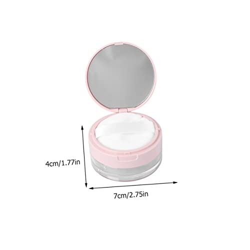 HONITANO Leere Lose Puder Box mit Spiegel Kompakt Leicht Tragbar Puderbehälter mit Quaste Aufbewahrung für Make Up Pulver Nachfüllcase für Damen für Reisen und Alltag von HONITANO