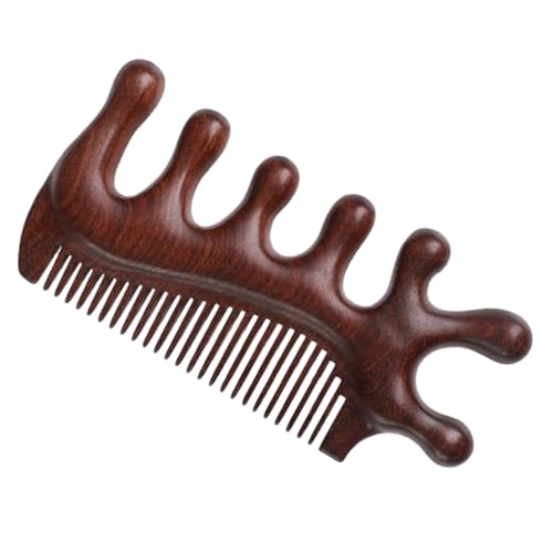 HONITANO Leichter Breitzahniger Holz kopfmassagekamm Multifunktionaler Massagekamm für Frauen Statikfreies Design Sanfte Kopfmassage für Kopf Nackenbereich Robust und Hautschonend von HONITANO
