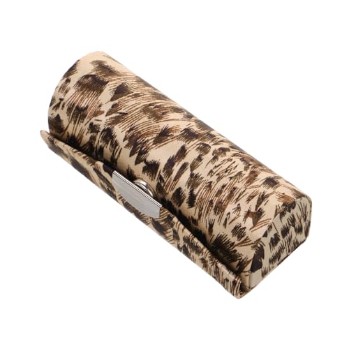 HONITANO Leopard Print Lippenstiftetui mit Spiegel Kleines Besticktes Satin Organizer Etui Schützender Lippenstifthalter für Damen Multifunktionale Reise Aufbewahrungstasche Stilvolle von HONITANO