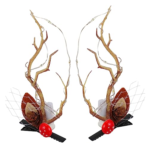 HONITANO Leuchtende Rentier Geweih Haarspange Glühende Hirschhörner Haarschmuck Weihnachtsdeko für Weihnachten Kostüm Party Zubehör HONITANO Leuchtende Rentier Geweih Haarspange Glühende Hirschhörner Haarschmuck Weihnachtsdeko für Weihnachten Kostüm Party Zubehör von HONITANO