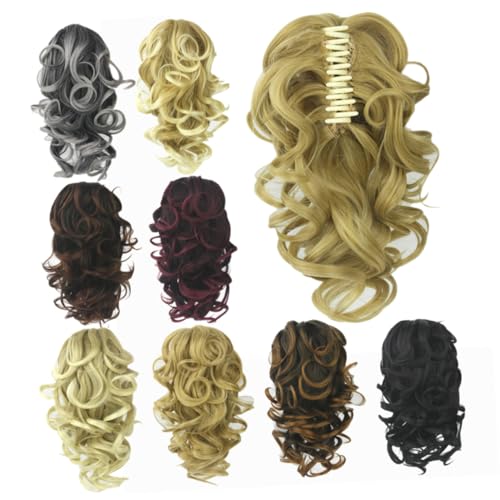 HONITANO Lockiger Synthetischer Pferdeschwanz Haarteil mit Sicherem Klammerclip für Damen und Mädchen Natürlicher Look Farbe Einfach Anzubringen und Komfortabel zu Tragen von HONITANO