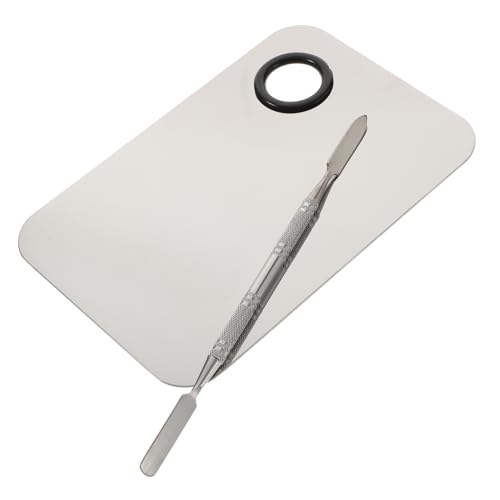 HONITANO Make Up Palette mit Spatel Mixer für Foundation Blush Lippenstift Lidschatten Langlebige Kosmetische Mischpalette Silberfarben Einfaches Blenden und Anpassen von HONITANO