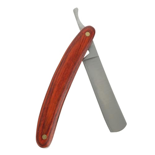 HONITANO Manueller Edelstahl Rasiermesser mit Holzgriff Faltbar Langlebig und Sicher Herren Bart Rasierwerkzeug für Präzises Rasieren und Trimmen für Barbershops und Reisen von HONITANO
