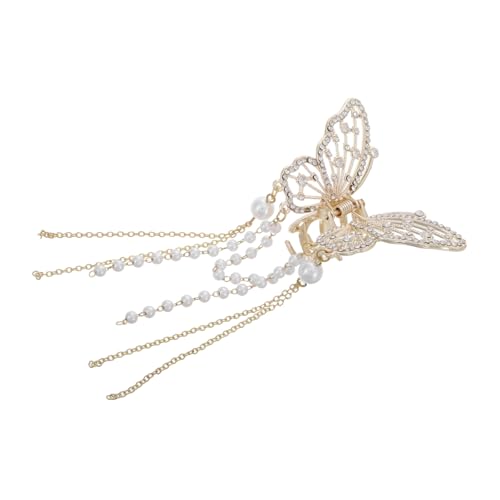 HONITANO Metall Schmetterling Haarspange mit Quaste Rutschfeste Haarklammer für Frauen und Mädchen Geeignet für Dünnes und Dickes Haar Eleganter Haarschmuck für Hinteren Kopfbereich von HONITANO