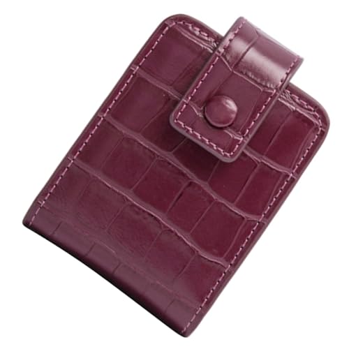 HONITANO Mini Lippenstift Etui mit Spiegel Tragbare Kosmetiktasche aus Leder Kompakter Make Up Organizer für Damen für Reisen Alltag und Handtasche Elegant in Mystischem Weinrot von HONITANO