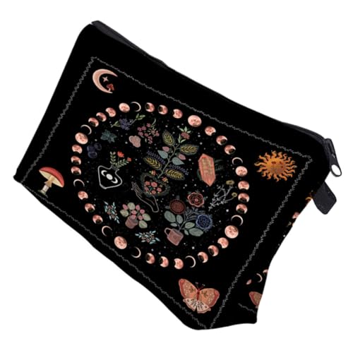 HONITANO Moon Phase Blumen Kosmetiktasche mit Reißverschluss Tragbare Dekorative Makeup Tasche für Damen Multifunktionaler Reise Kulturbeutel zur Aufbewahrung von Kosmetik und Kleinen HONITANO Moon Phase Blumen Kosmetiktasche mit Reißverschluss Tragbare Dekorative Makeup Tasche für Damen Multifunktionaler Reise Kulturbeutel zur Aufbewahrung von Kosmetik und Kleinen von HONITANO