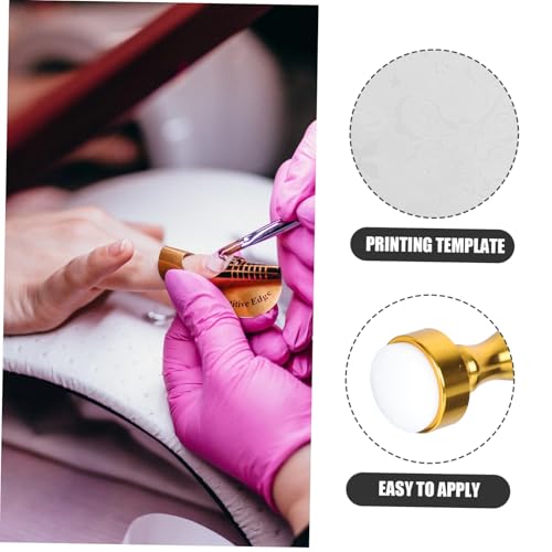 HONITANO Professioneller Nagel Stempel aus Metall und Silikon Tragbares Nail Art Stamping Tool für DIY Maniküre Originelles Nageldesign Zubehör in Gold für Zuhause und Studio von HONITANO