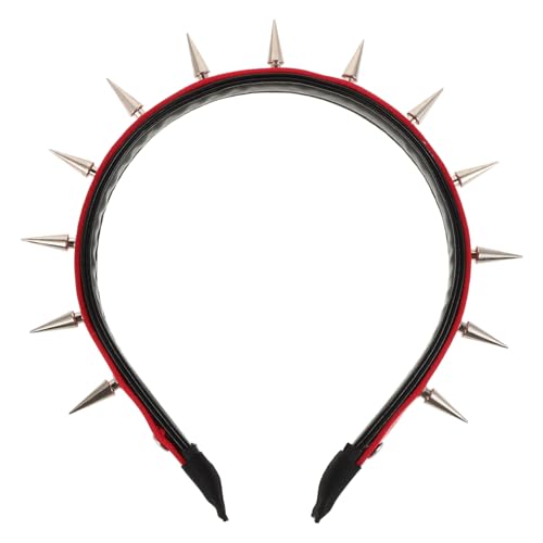 HONITANO Punk Haarband mit Roten Nieten Leichter Langlebiger Kopfschmuck für Damen Vielseitig für Festival Party Halloween und Cosplay Modisches Gothic Accessoire von HONITANO
