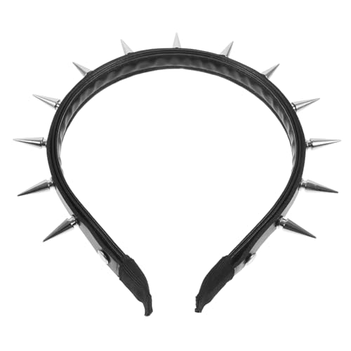 HONITANO Punk Nieten Stirnband Damen Modisches Schwarzes Haarband mit Spitzen Nieten Langlebig und Bequem Stylisches Festival Accessoire für Party und Alltag von HONITANO