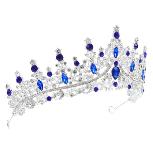 HONITANO Rhinestone Tiara Krone Silber Blau für Braut Damen Glamouröses Diadem für Hochzeit Geburtstag Party und Bühnenauftritte Prinzessinnen Haaraccessoire HONITANO Rhinestone Tiara Krone Silber Blau für Braut Damen Glamouröses Diadem für Hochzeit Geburtstag Party und Bühnenauftritte Prinzessinnen Haaraccessoire von HONITANO