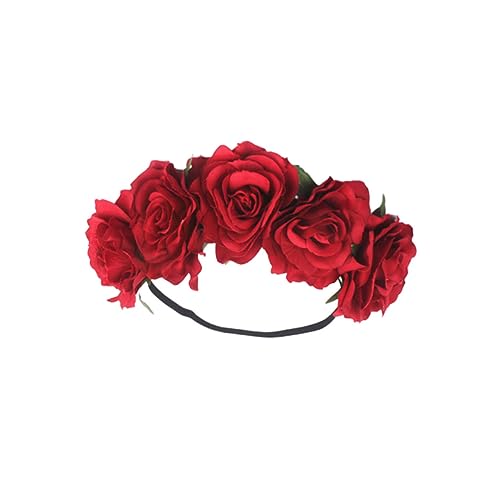HONITANO Rosenhaarreif Mit Floralen Details Elegantes Haarschmuck-accessoire Für Hochzeiten Kostümpartys Und Fotoshootings Rot von HONITANO