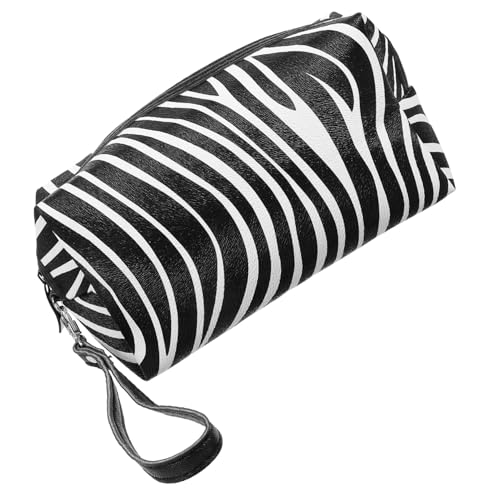 HONITANO Schwarze Weiße Zebra Muster Kosmetiktasche Groß Kapazität Reise Make up Organizer mit Fächern Leicht und Vielseitig für Damen und Haartools Aufbewahrung HONITANO Schwarze Weiße Zebra Muster Kosmetiktasche Groß Kapazität Reise Make up Organizer mit Fächern Leicht und Vielseitig für Damen und Haartools Aufbewahrung von HONITANO