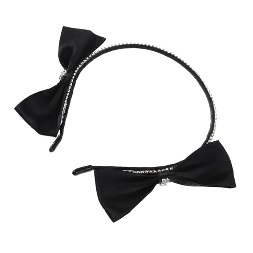HONITANO Schwarzes Haarband mit Schleife und Strasssteinen Modisches Komfortables Haar Accessoire für Damen und Mädchen Ergonomisches Vielseitiges Stirnband für Alltag Party und von HONITANO