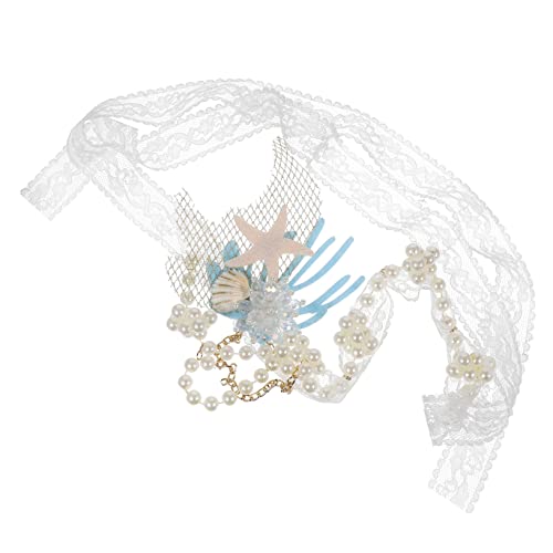 HONITANO Seestern Stirnband Accessoires für Frauen dekoratives Haarband aus Muschelkoralle Strand Muschelkrone Perlenstirnband Haarzubehör Perlenkopfbedeckung modisches Haarband Spitze von HONITANO