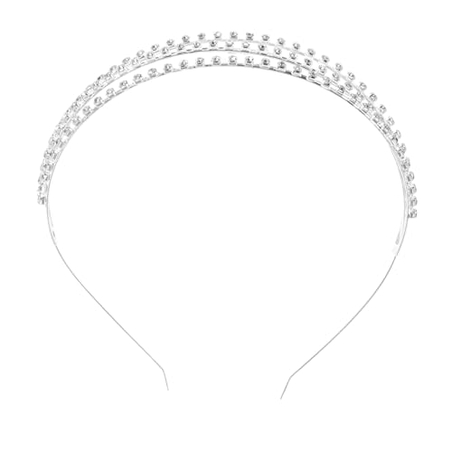 HONITANO Silbernes Strass Haarband mit Dreilagigen Handgefertigten Kristallen Eleganter Kopfschmuck für Damen für Hochzeit Tanzparty und Festliche Anlässe von HONITANO