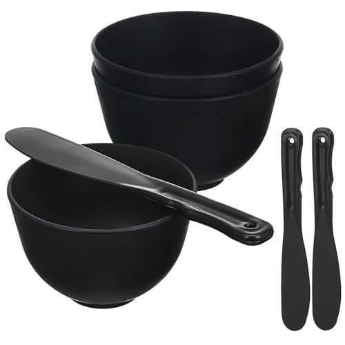 HONITANO Silikon Rührschüssel mit Spatel für Gesichtsmaske DIY Maskenmix Schalen Spa Zubehör Wiederverwendbar Tiefes Design für Cremes und Haarfärbemittel Anwendung Wiederverwendbar von HONITANO
